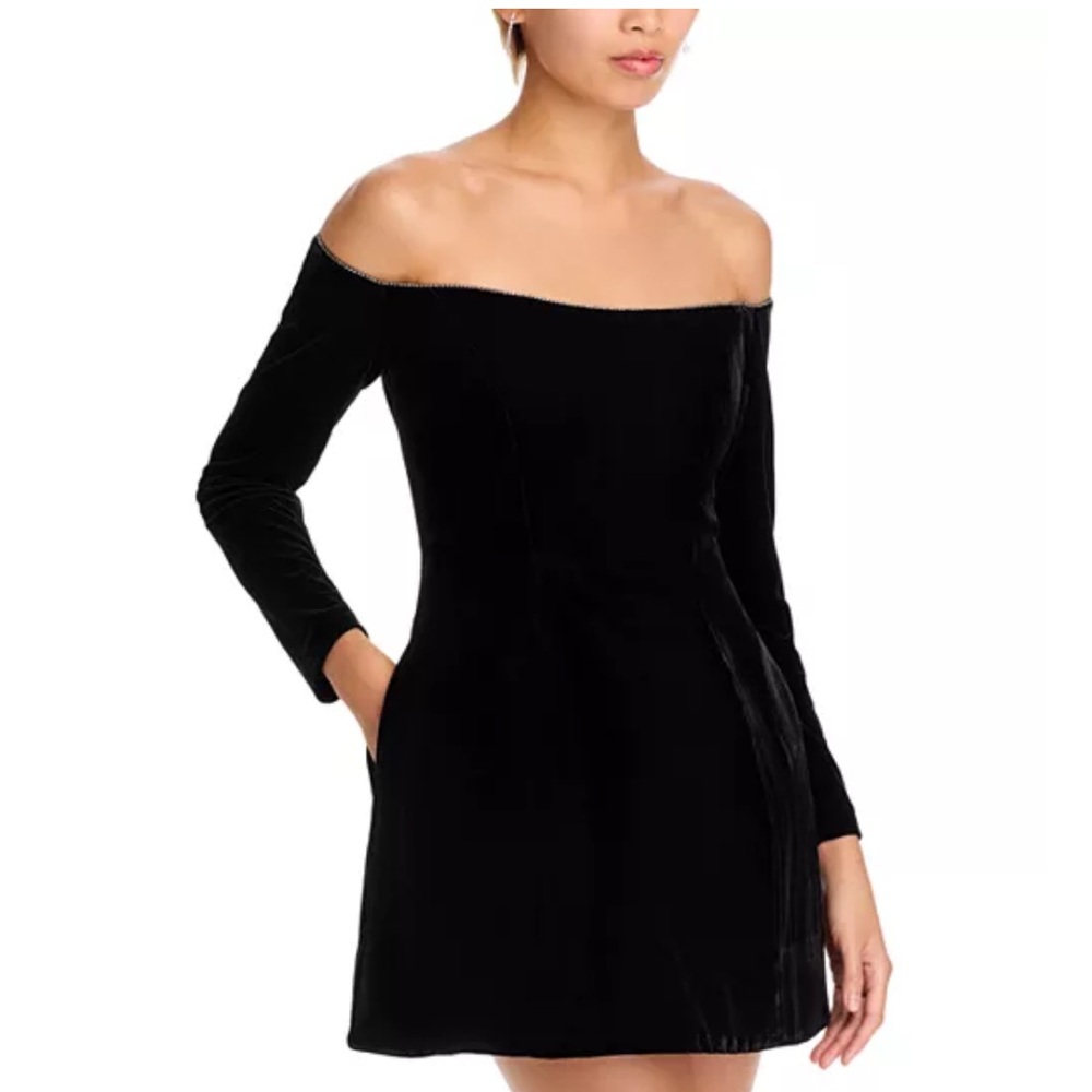 Elegant Black Off-Shoulder Dress Anthropologie
